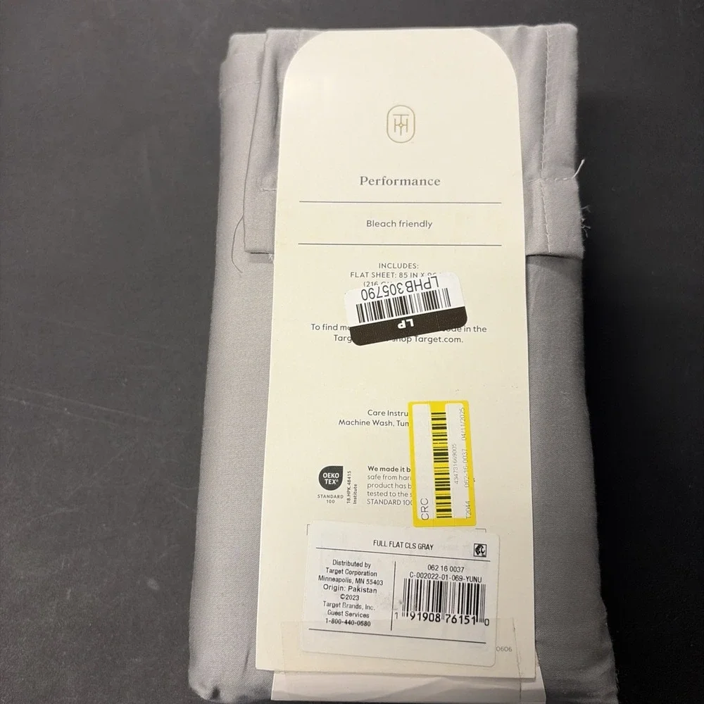 Full 400 Thread Count Performance Flat Sheet Gray - Threshold: Cotton 20523